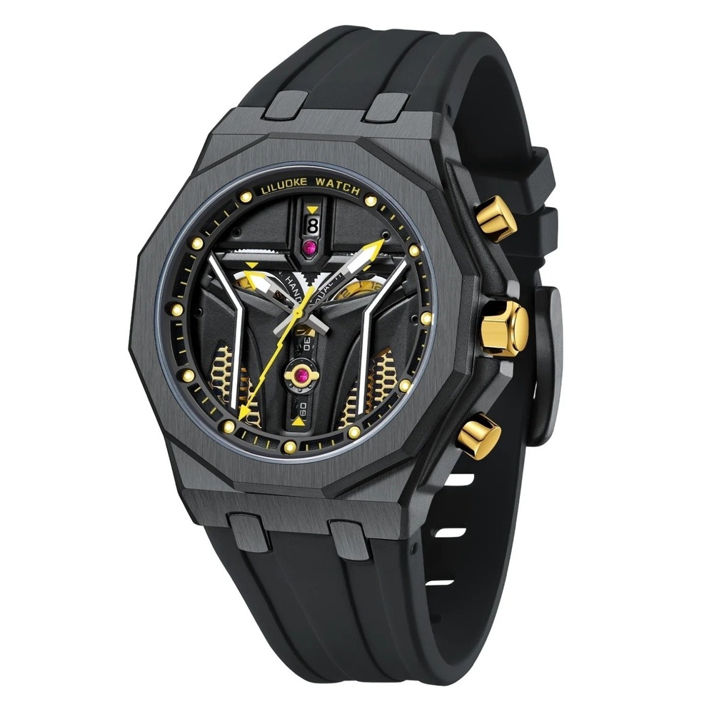 New Men's Black Star Wars Mandalorian-Inspired Watch